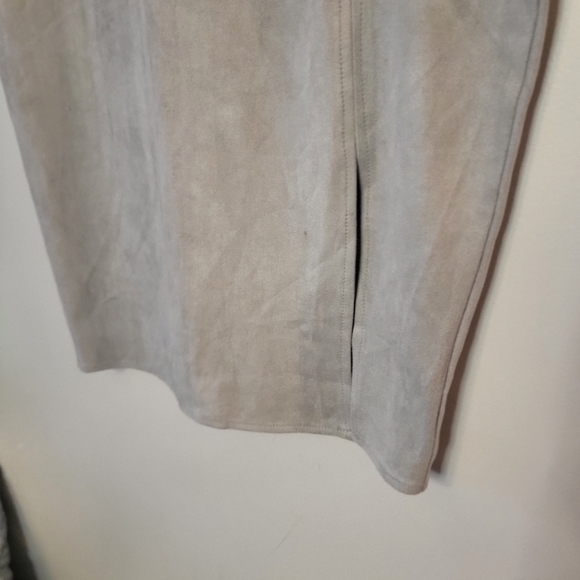 Missguided thigh split faux suede mini grey skirt size 8 - Picture 5 of 11